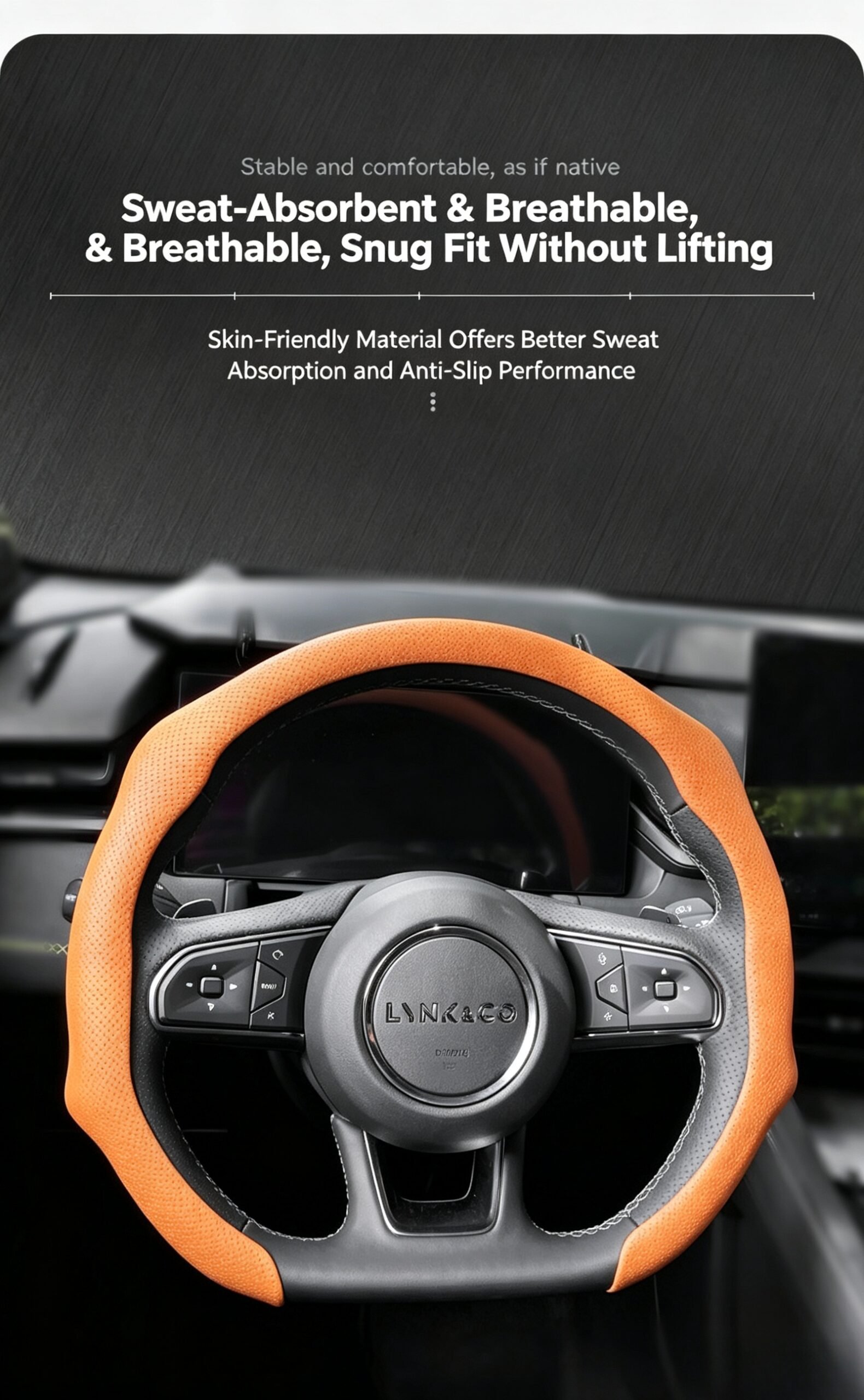 Premium 5D Nappa Leather Steering Wheel Cover – Ultra-Thin Perforated Grip, Easy Clip-On Fit for 38cm Round and D-Shape Wheels - Image 22