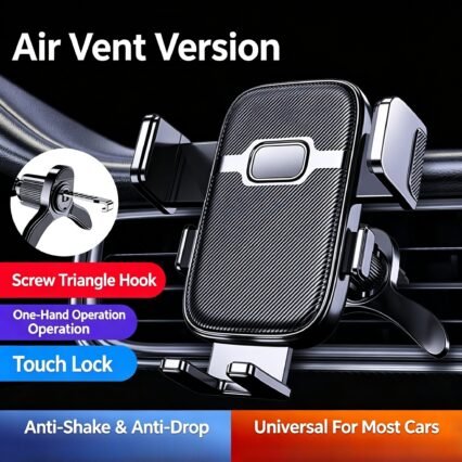 2026 New Universal Car Phone Holder - Strong Spiral Hook Air Vent Mount with Anti-Shake Design. Easy Install Navigation Stand for All Smartphones.