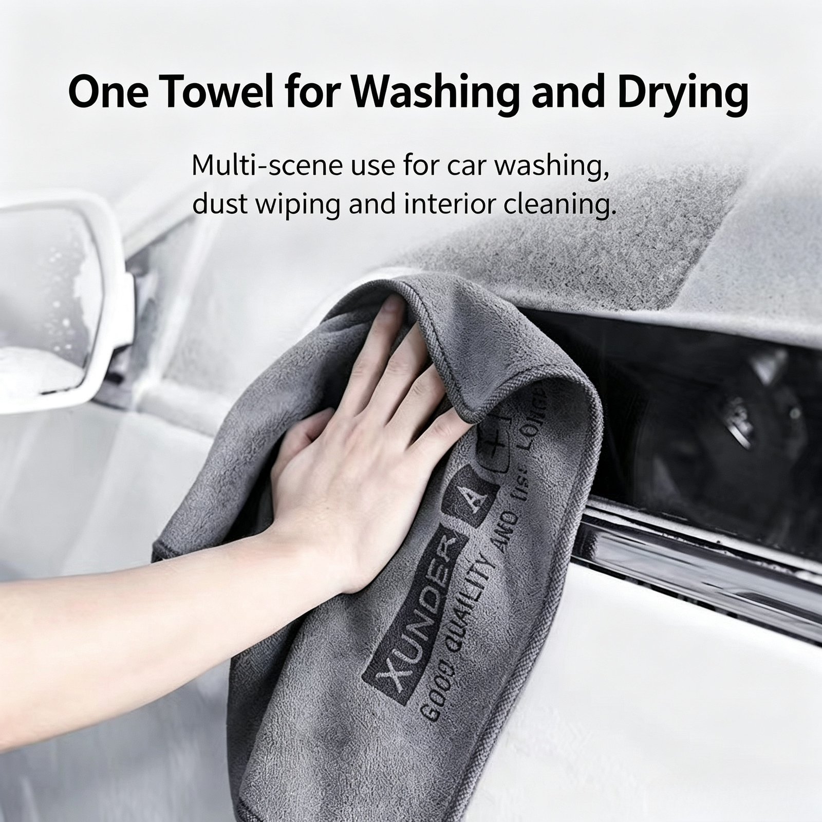 Premium Large Microfiber Car Drying Towel - Super Absorbent & Quick-Dry Cleaning Cloth. Scratch-Free Short Pile for Professional Detailing. - Image 6