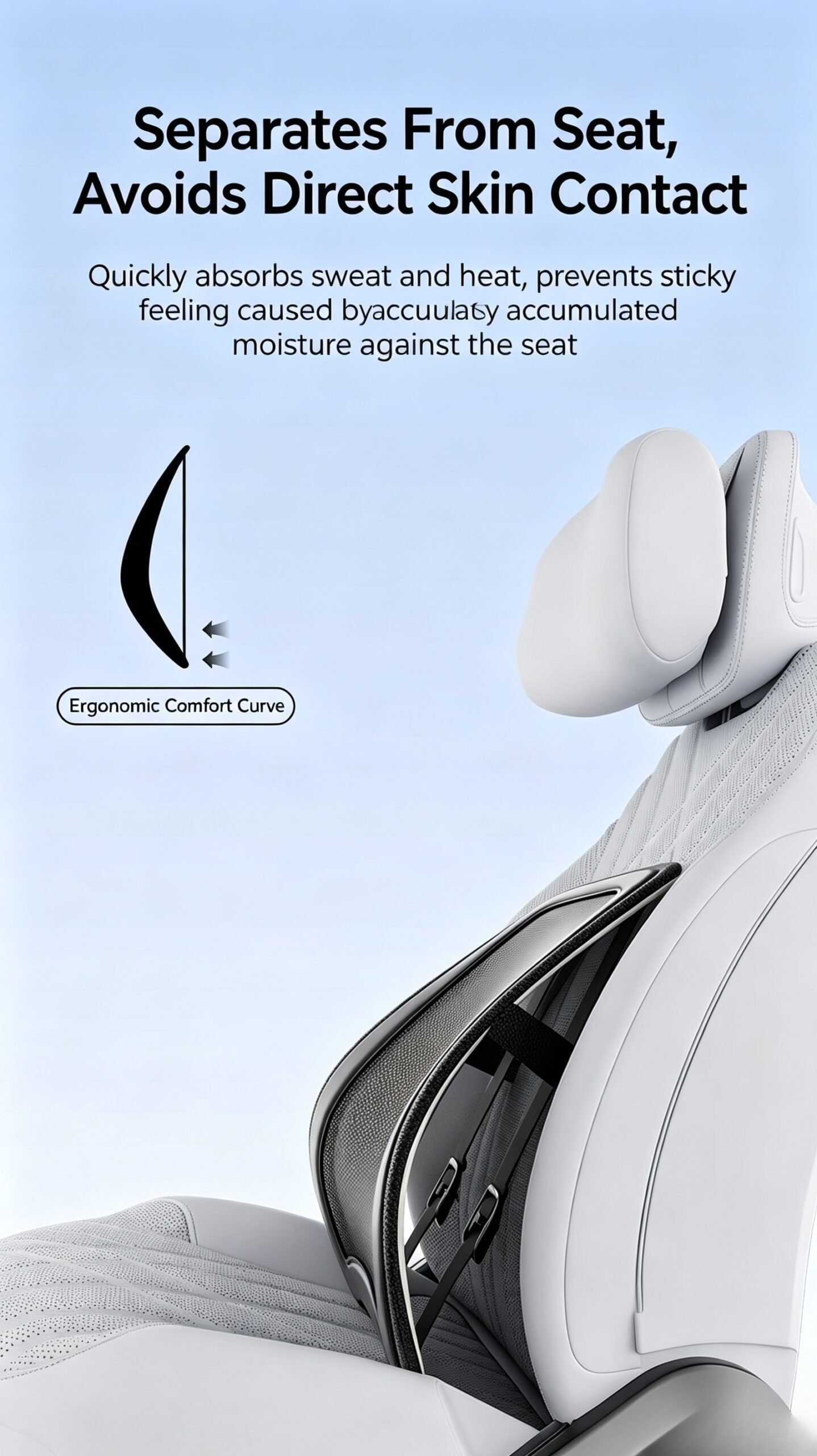 Premium Ventilated Car Lumbar Support - Soft Leather Cooling Mesh Back Pillow for Long Driving Comfort. Fits All Vehicles. - Image 23