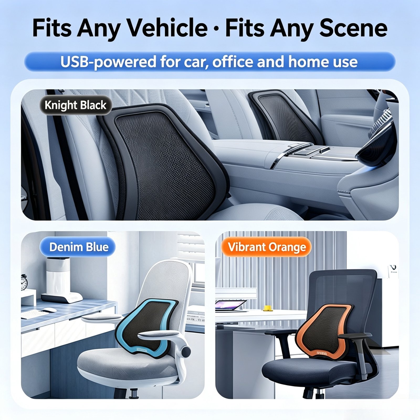 Premium Ventilated Car Lumbar Support - Soft Leather Cooling Mesh Back Pillow for Long Driving Comfort. Fits All Vehicles. - Image 9