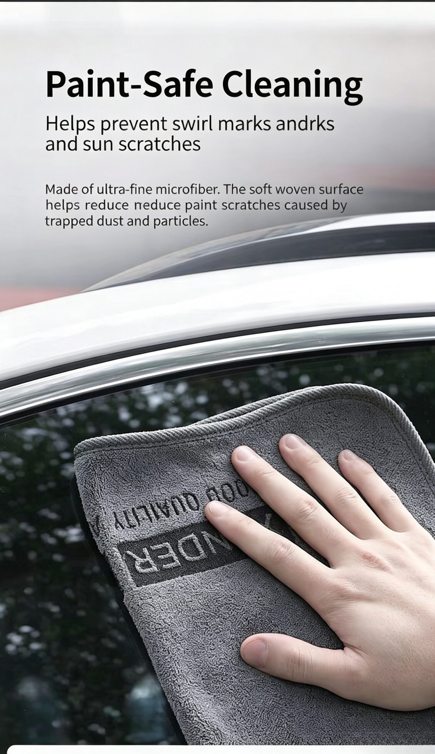 Premium Large Microfiber Car Drying Towel - Super Absorbent & Quick-Dry Cleaning Cloth. Scratch-Free Short Pile for Professional Detailing. - Image 7