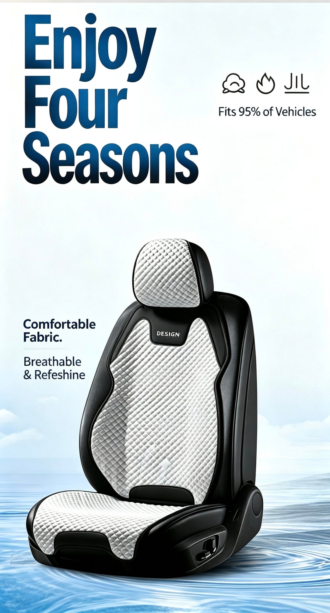 Ultra-Thin Breathable All-Season Car Seat Mat – Luxury Slim-Waist Cooling Saddle Cushion, Universal Non-Slip Comfort Seat Protector for Sedans, SUVs & Trucks - Image 16