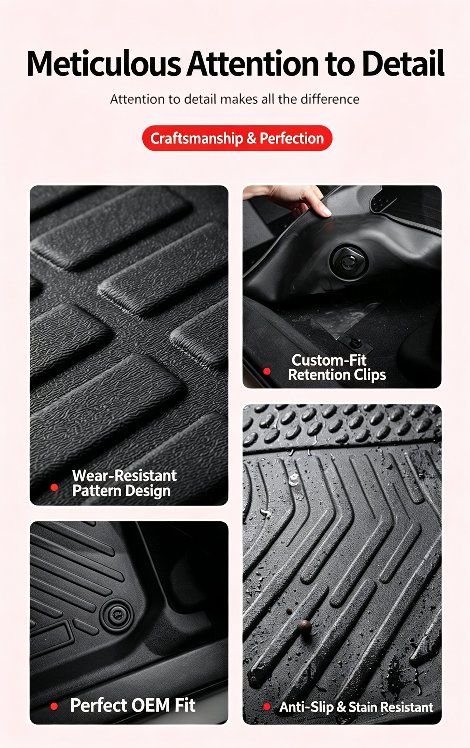 Premium Custom-Fit TPE Car Floor Mats – Odorless All-Weather Waterproof Heavy-Duty Auto Floor Liners for Over 2,000 Vehicle Models - Image 4