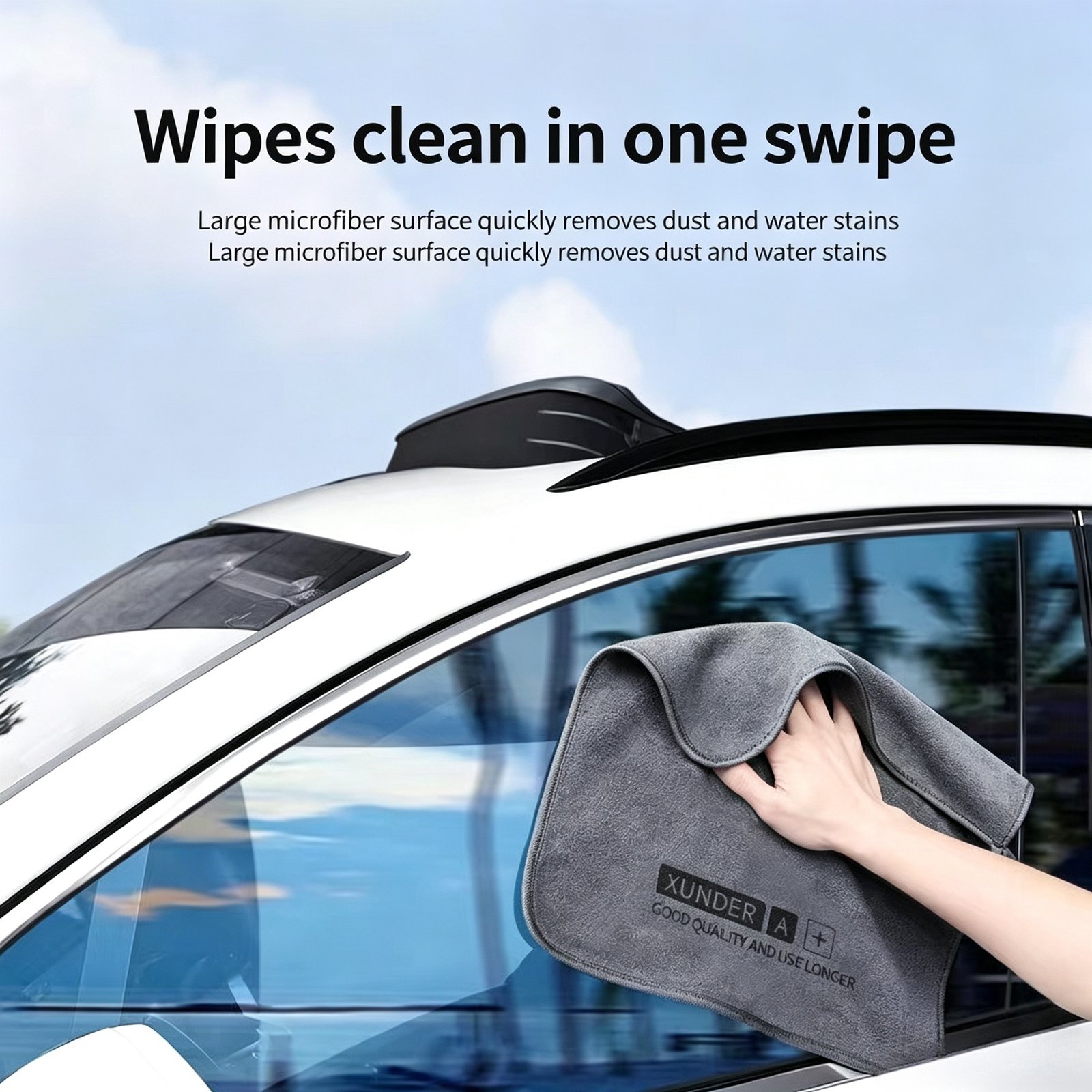 Premium Large Microfiber Car Drying Towel - Super Absorbent & Quick-Dry Cleaning Cloth. Scratch-Free Short Pile for Professional Detailing. - Image 3