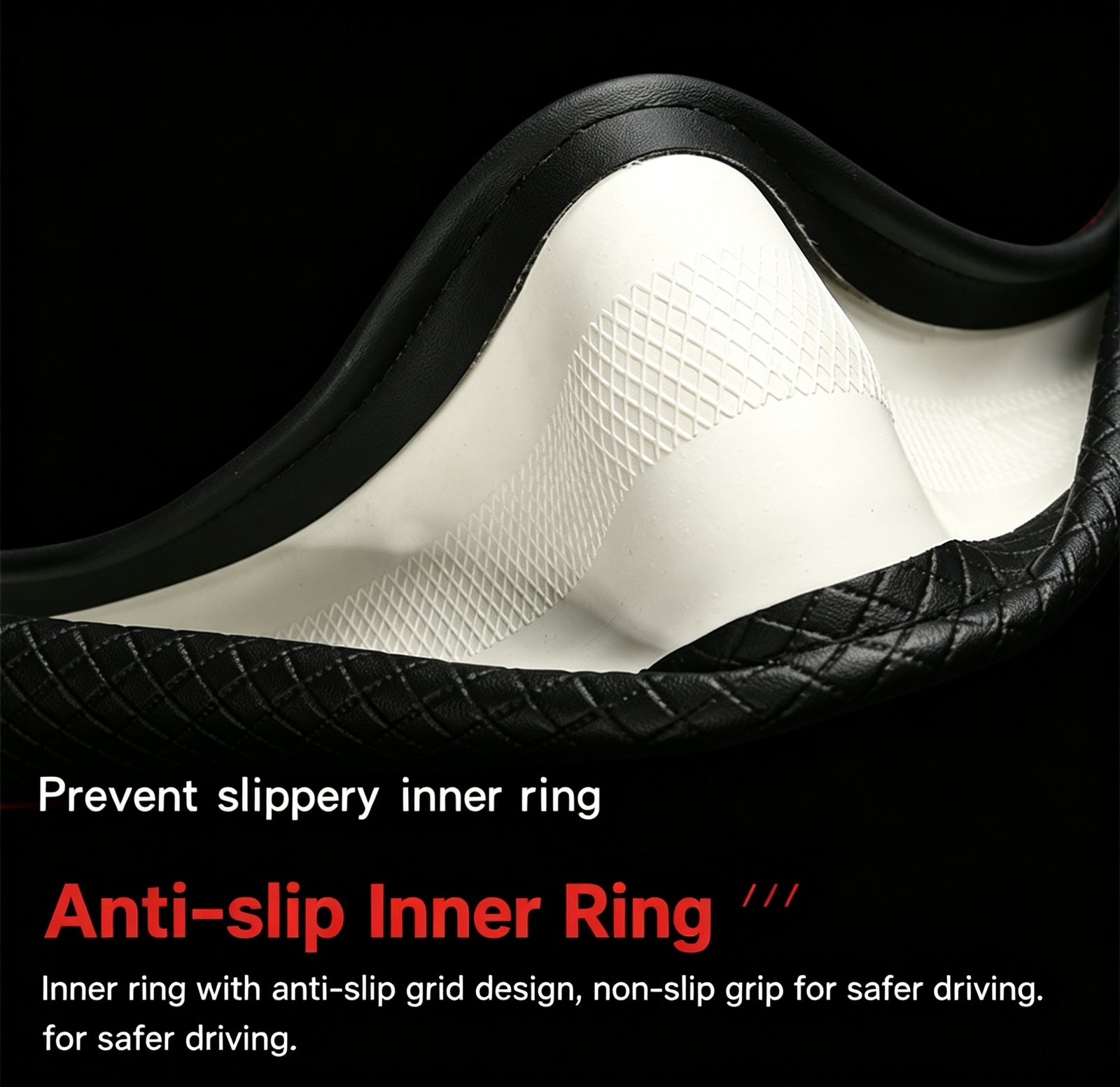 Premium Ultra-Thin Embossed Leather Steering Wheel Cover – Contrast Color Dual-Tone Design, Breathable & Non-Slip All-Season Grip for Round and D-Shape Wheels - Image 23