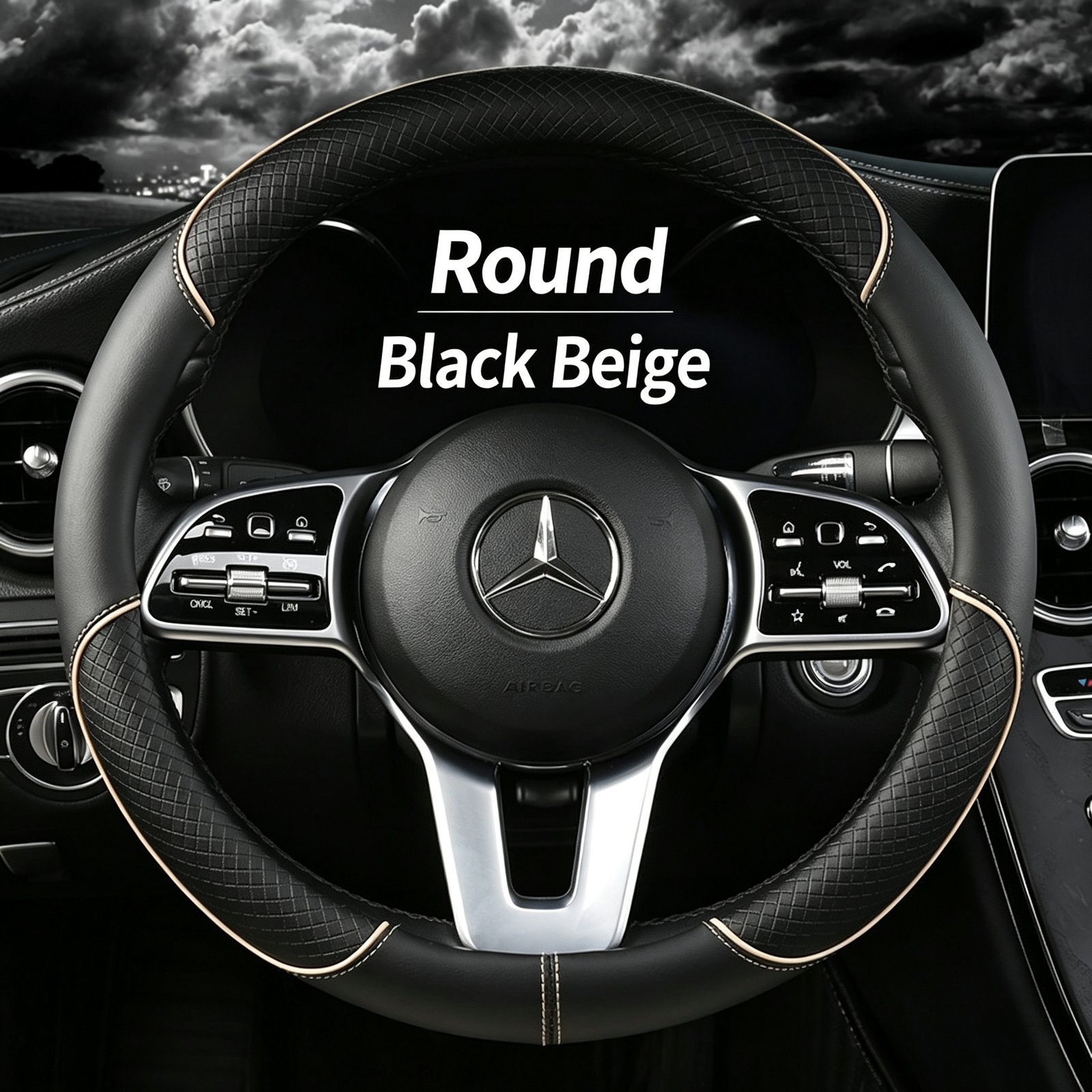 Premium Ultra-Thin Embossed Leather Steering Wheel Cover – Contrast Color Dual-Tone Design, Breathable & Non-Slip All-Season Grip for Round and D-Shape Wheels - Image 6