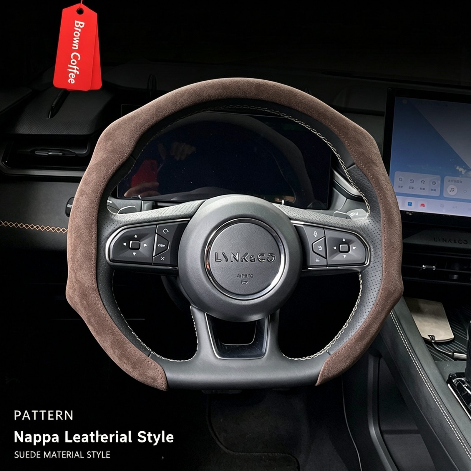 Premium 5D Nappa Leather Steering Wheel Cover – Ultra-Thin Perforated Grip, Easy Clip-On Fit for 38cm Round and D-Shape Wheels - Image 7