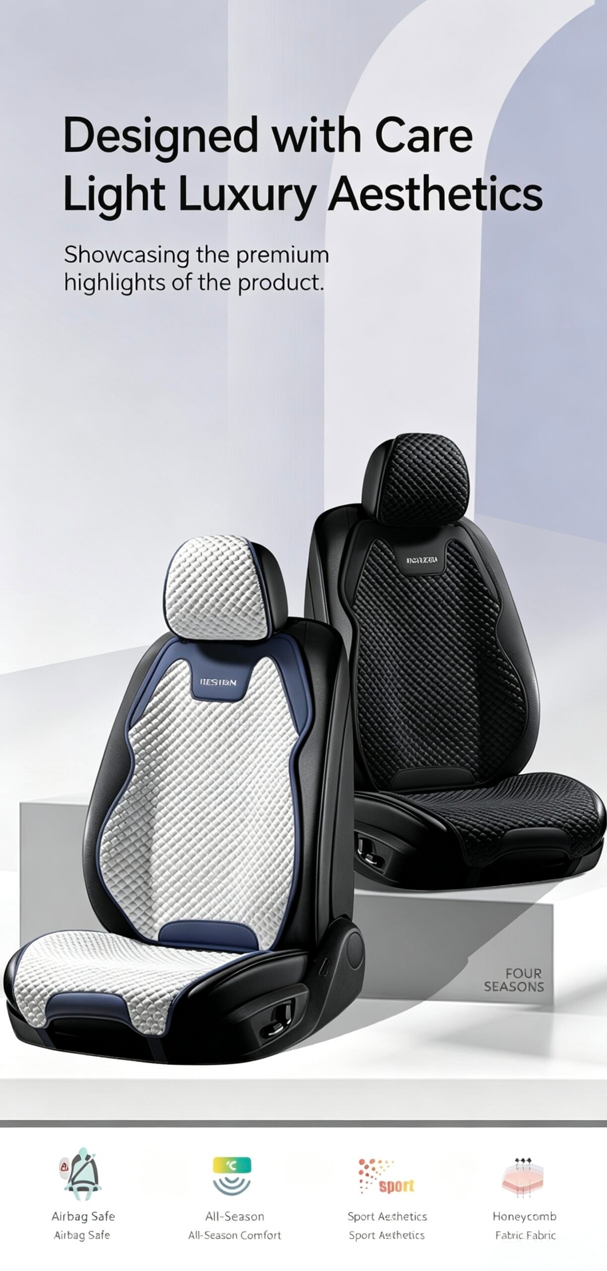 Ultra-Thin Breathable All-Season Car Seat Mat – Luxury Slim-Waist Cooling Saddle Cushion, Universal Non-Slip Comfort Seat Protector for Sedans, SUVs & Trucks - Image 15