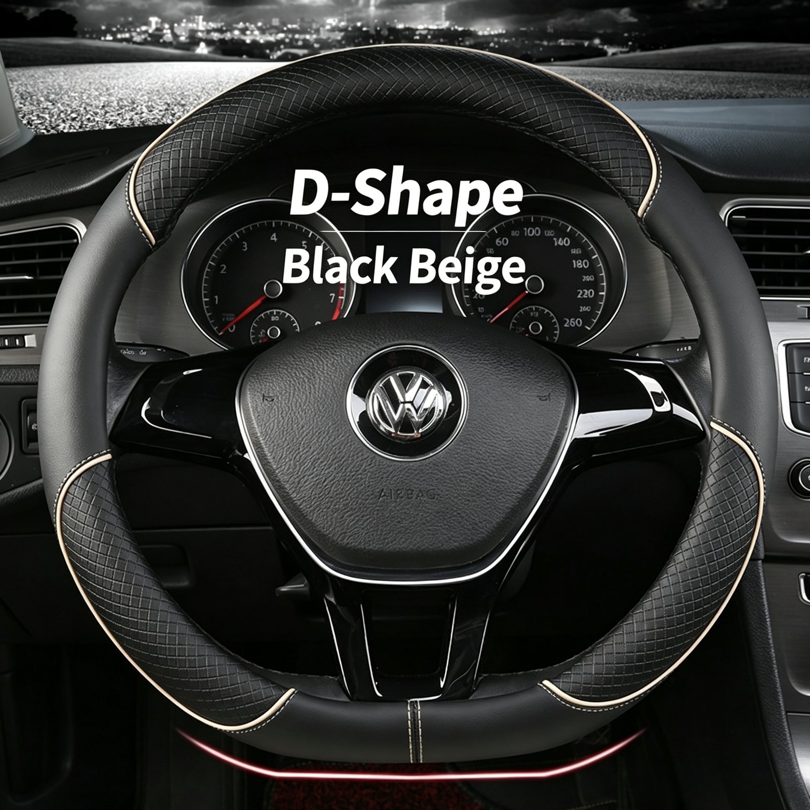 Premium Ultra-Thin Embossed Leather Steering Wheel Cover – Contrast Color Dual-Tone Design, Breathable & Non-Slip All-Season Grip for Round and D-Shape Wheels - Image 2
