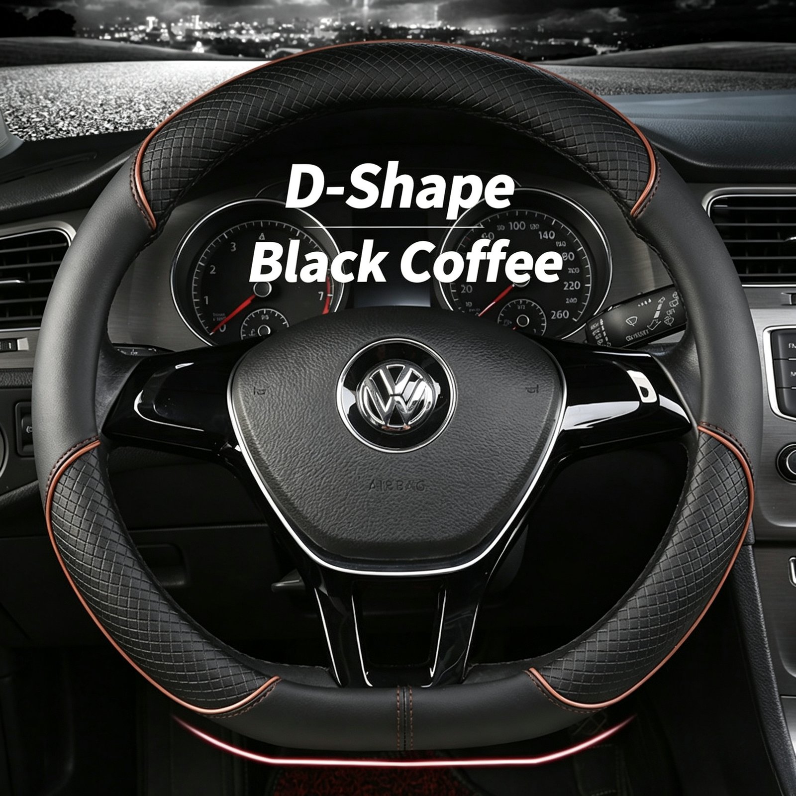 Premium Ultra-Thin Embossed Leather Steering Wheel Cover – Contrast Color Dual-Tone Design, Breathable & Non-Slip All-Season Grip for Round and D-Shape Wheels - Image 10