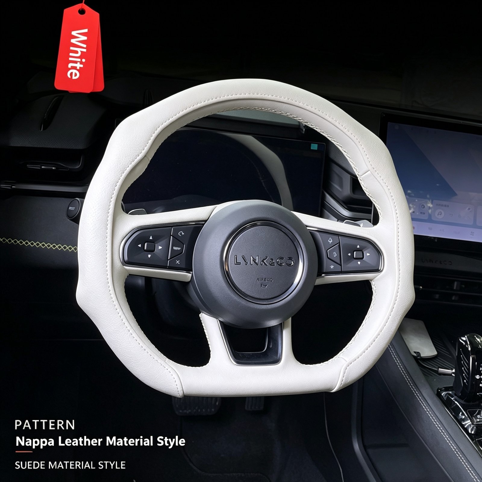 Premium 5D Nappa Leather Steering Wheel Cover – Ultra-Thin Perforated Grip, Easy Clip-On Fit for 38cm Round and D-Shape Wheels - Image 3