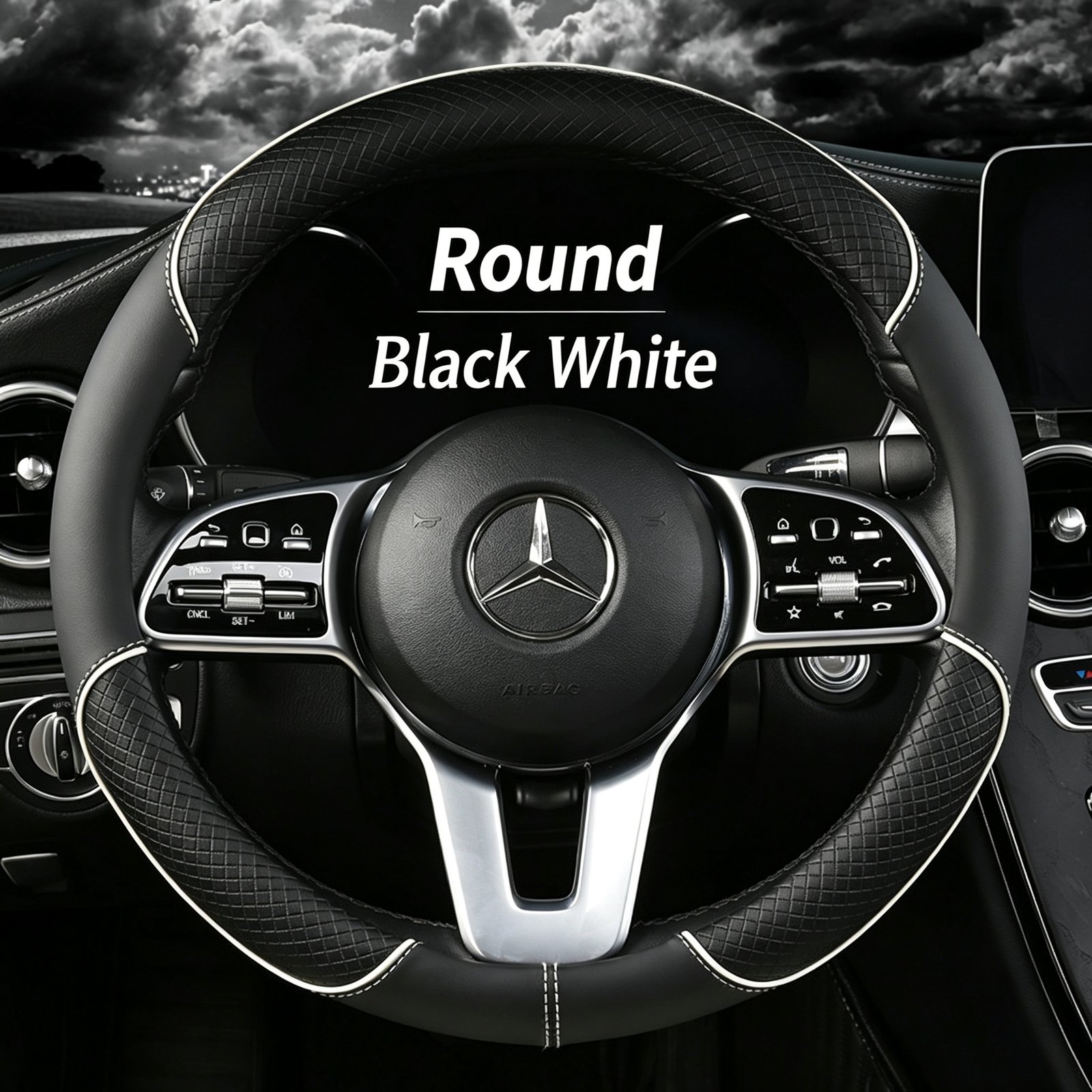 Premium Ultra-Thin Embossed Leather Steering Wheel Cover – Contrast Color Dual-Tone Design, Breathable & Non-Slip All-Season Grip for Round and D-Shape Wheels - Image 5