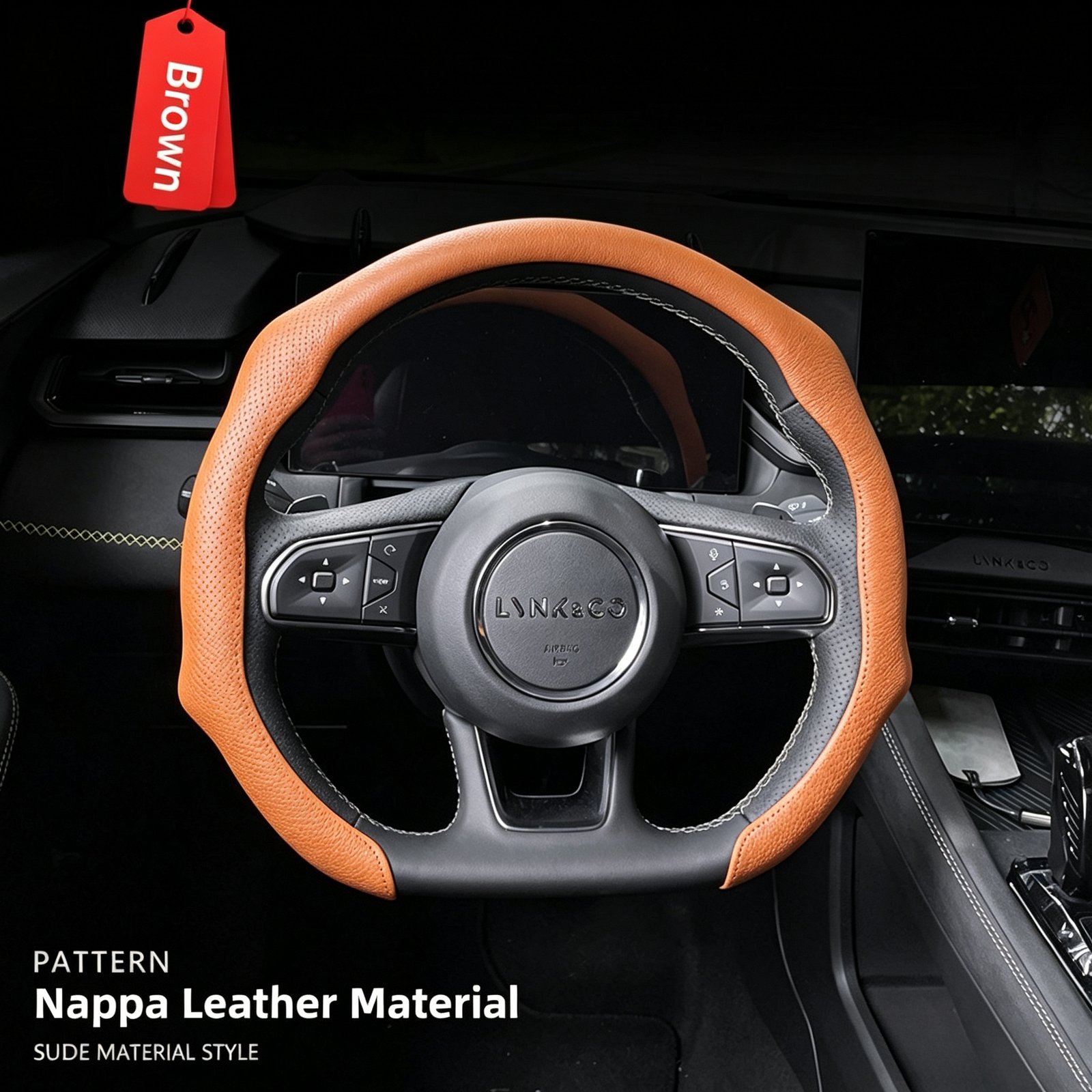 Premium 5D Nappa Leather Steering Wheel Cover – Ultra-Thin Perforated Grip, Easy Clip-On Fit for 38cm Round and D-Shape Wheels - Image 6